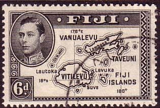 Fiji 1938 SG 261 Map of Islands Fine Used