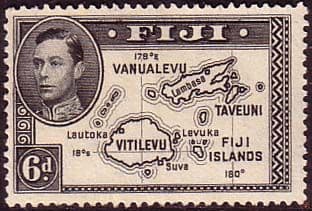 Fiji 1938 SG 261b Map of Islands Fine Mint