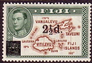 Fiji 1941 SG 267 Map of Islands Overprint Fine Mint