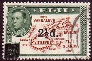 Fiji 1941 SG 267 Map of Islands Overprint Fine Used