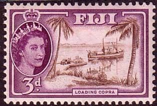 Fiji 1954 Loading Copra SG 285 Fine Mint