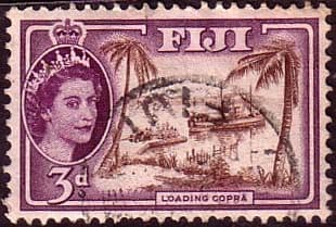 Fiji 1954 Loading Copra SG 285 Fine Used