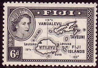 Fiji 1954 Map SG 287 Fine Mint