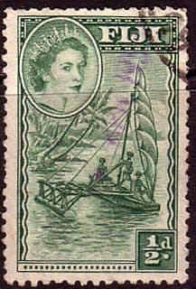 Fiji 1954 SG 280 Sailing Canoe Fine Used
