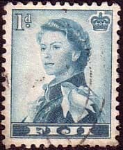 Fiji 1954 SG 281 Queens Portrait Fine Used