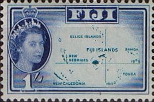 Fiji 1959 SG 306 Location Map Fine Mint