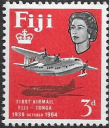Fiji 1964 25th Anniv of First Fiji-Tonga Airmail Service SG 338 Fine Mint