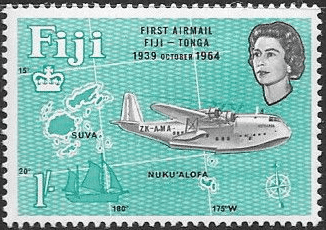 Fiji 1964 25th Anniv of First Fiji-Tonga Airmail Service SG 340 Fine Mint