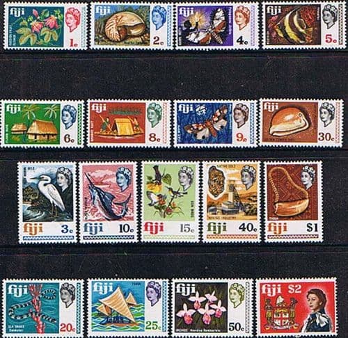 Fiji 1969 Birds Flowers Decimal Currency Set Fine Mint