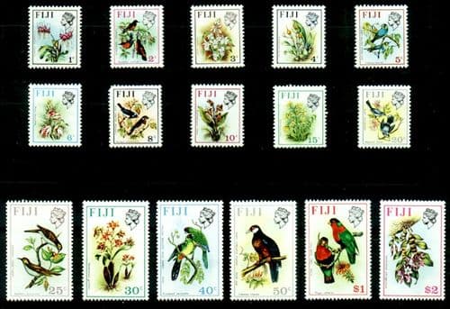 Fiji 1971 Birds and Flowers Set Fine Mint