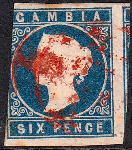 Gambia 1869 Queen Victoria Head SG 3a Good Used