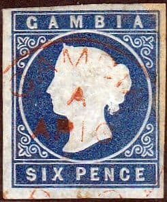 Gambia 1874 Queen Victoria Head SG 7 Fine Used