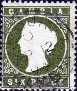 Gambia 1886 Queen Victoria Head SG 32d Fine Used