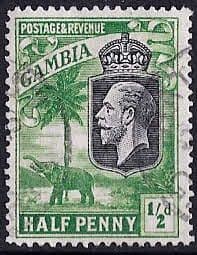 Gambia 1922 King George V Elephant SG 122 Fine Used