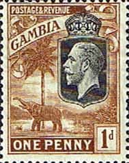 Gambia 1922 King George V Elephant SG 124 Fine Mint