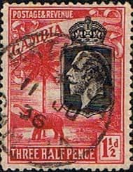 Gambia 1922 King George V Elephant SG 125 Fine Used