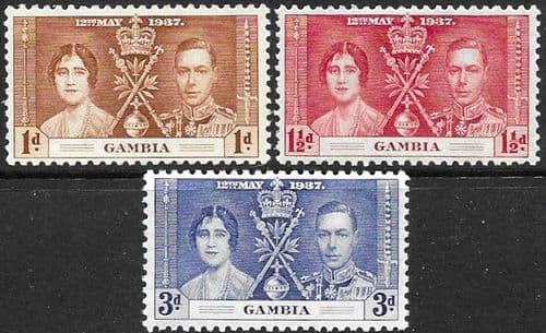 Gambia 1937 King George VI Coronation Set Fine Mint