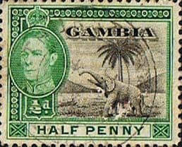 Gambia 1938 King George VI Elephant SG 150 Fine Used