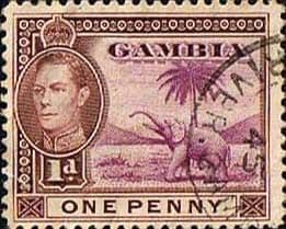 Gambia 1938 King George VI Elephant SG 151 Fine Used