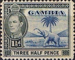 Gambia 1938 King George VI Elephant SG 152c Fine Mint