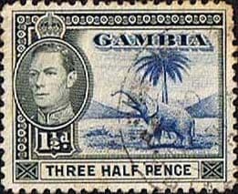 Gambia 1938 King George VI Elephant SG 152c Fine Used