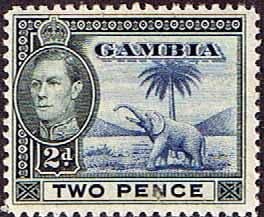 Gambia 1938 King George VI Elephant SG 153 Fine Mint