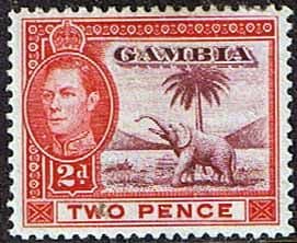 Gambia 1938 King George VI Elephant SG 153a Fine Mint