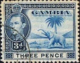 Gambia 1938 King George VI Elephant SG 154 Fine Used