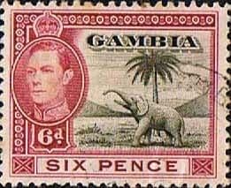 Gambia 1938 King George VI Elephant SG 155 Fine Used