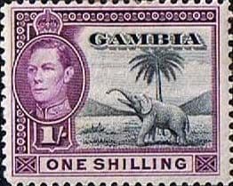 Gambia 1938 King George VI Elephant SG 156 Fine Mint