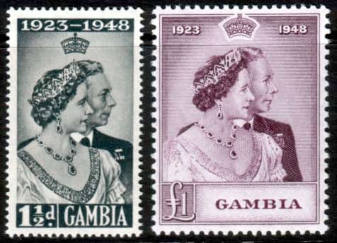 Gambia 1948 King George VI Royal Silver Wedding Set Fine Mint