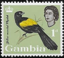 Gambia 1963 Birds SG 194 Yellow-mantled whydah Fine Mint