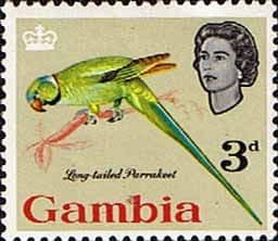Gambia 1963 Birds SG 197 Rose-ringed Parakeet Fine Mint