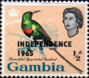 Gambia 1965 Independence Birds Overprints SG 215 Fine Mint