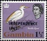 Gambia 1965 Independence Birds Overprints SG 217 Fine Mint