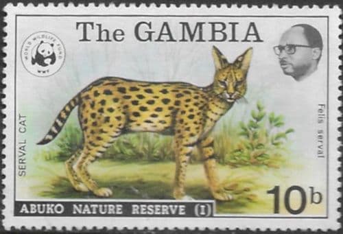 Gambia 1976 World Wildlife Fund Serval Cat Fine Used