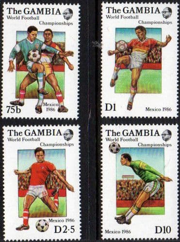 Gambia 1986 World Cup Football Championship Set Fine Mint