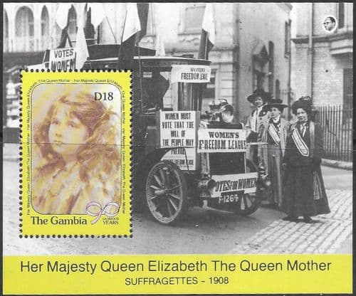 Gambia 1990 Queen Mother 90th Birthday Miniature Sheet Fine Mint