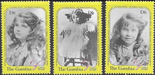 Gambia 1990 Queen Mother 90th Birthday Set Fine Mint