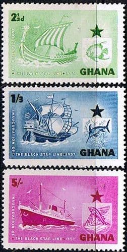 Ghana 1957 Black Star Shipping Line Set Fine Mint