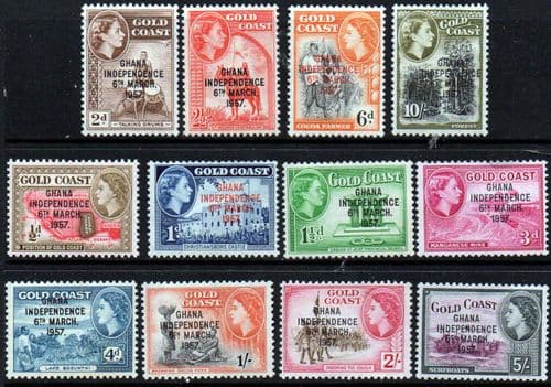 Ghana 1957 Queen Elizabeth Overprint Set Fine Mint