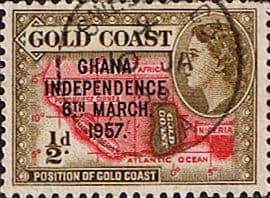 Ghana 1957 SG 170 Queen Elizabeth Map Overprint Fine Used