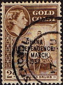 Ghana 1957 SG 173 Queen Elizabeth Talking Drums Overprint Fine Used