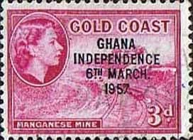 Ghana 1957 SG 175 Queen Elizabeth Manganese Mine Overprint Fine Used