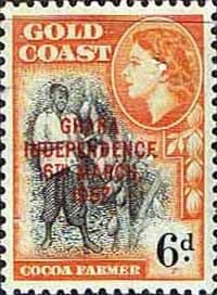 Ghana 1957 SG 177 Queen Elizabeth Cocoa Farmer Overprint Fine Mint
