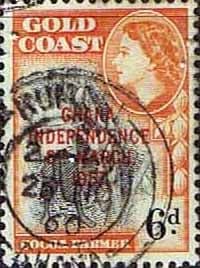 Ghana 1957 SG 177 Queen Elizabeth Cocoa Farmer Overprint Fine Used