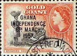 Ghana 1957 SG 178 Queen Elizabeth Breaking Cocoa Pods Overprint Fine Used