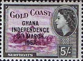Ghana 1957 SG 180 Queen Elizabeth Surfboats Overprint Fine Mint