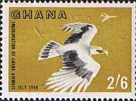 Ghana 1958 Inauguration of Ghana Airways SG 196 Plane Palm-nut Vulture and Vickers Fine Mint