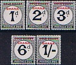 Ghana 1958 Postage Due Overprinted Set Fine Mint